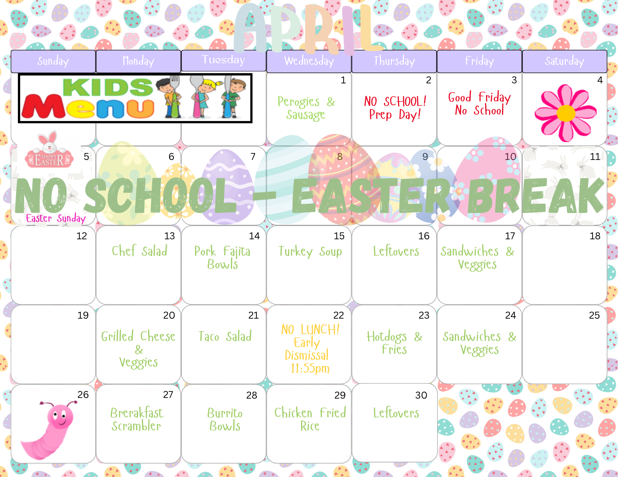 April 26 food calendar